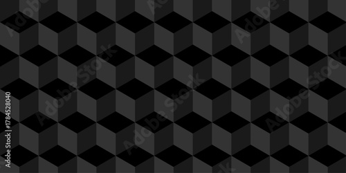 Cubic pattern and seamless cube grid hexagon technology background. Geometric pattern illustration mosaic, square and triangle wallpaper.	