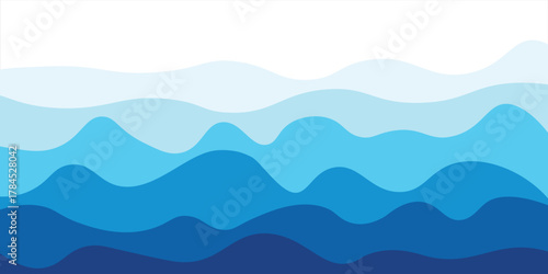 Sea waves layered vector background illustration and sea beach vector illustration.Sea waves layered vector background illustration and sea beach vector illustration.
