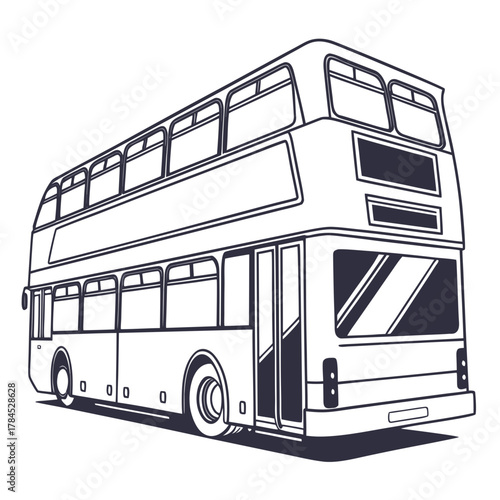 Illustration of a doubledecker bus, a common mode of public transportation in urban areas, shown in a vector style