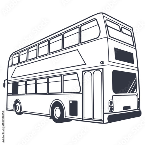 Illustration of a doubledecker bus, a common mode of public transportation in urban areas, shown in a vector style