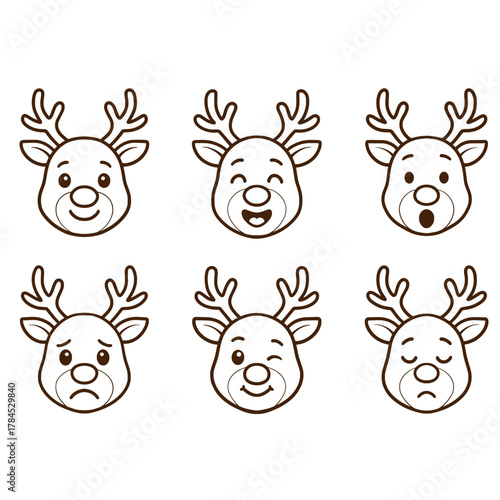 set of funny cartoon animals