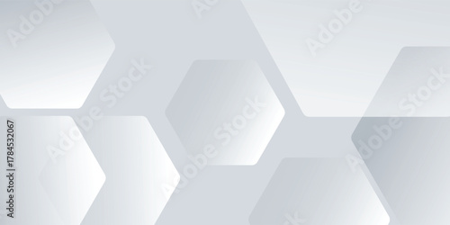 White background abstract art vector illustration with hexagon shape