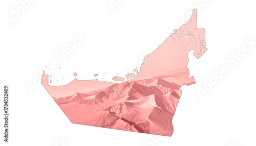 Wallpaper Mural United Arab Emirates map with desert landscape. Torontodigital.ca