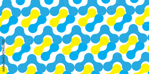 abstract gradient meatball repeating flowers seamless pattern with circles and stripes colorful textile texture wallpaper background.	