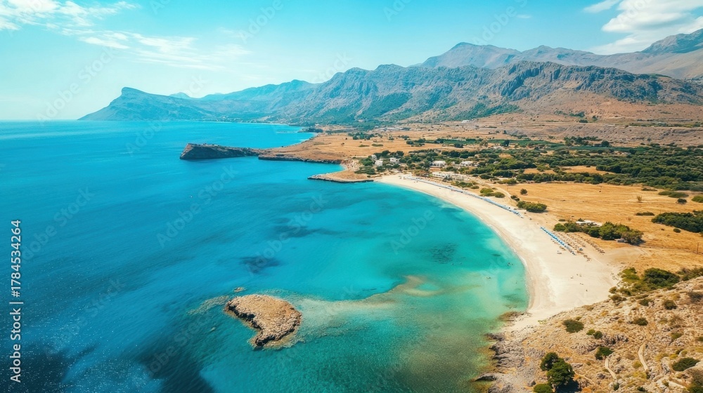 Fototapeta premium Stunning Coastal View Cretes Turquoise Waters.