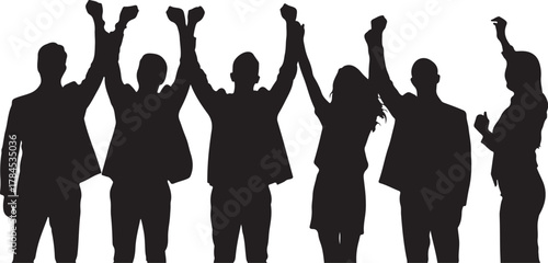 silhouettes of people dancing walking and playing vector illustration group party evolution design