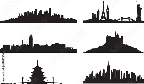 London skyline city silhouette vector illustration landmark buildings urban architecture