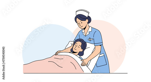 Compassionate Nurse Comforting Patient, Offering Support and Healthcare with Empathy