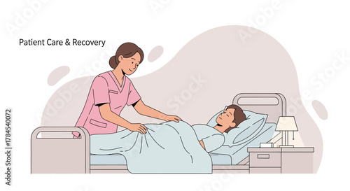 Compassionate Nurse Tending to Patient in Hospital Room for Successful Recovery