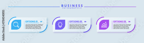Infographic design with icons and 3 options or steps. Infographics for business concept. Can be used for presentations banner, workflow layout, process diagram, flow chart, info graph