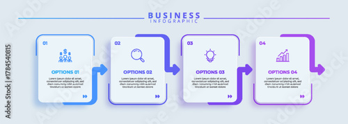 Infographic design with icons and 4 options or steps. Infographics for business concept. Can be used for presentations banner, workflow layout, process diagram, flow chart, info graph