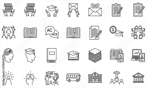 Education, Knowledge, and Learning A Collection of Icon Illustrations for Academic Projects