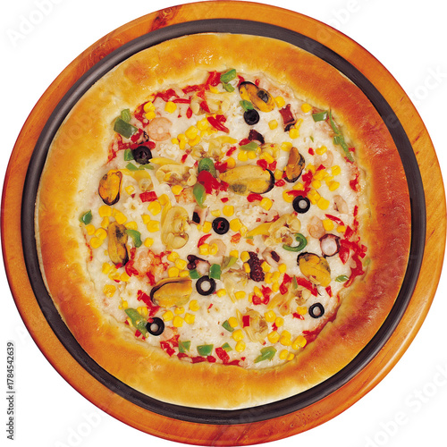 pizza isolated on white background，Celebrating Thanksgiving, turkey，PNG