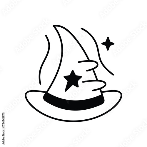 Witch Hat icon clean and modern vector illustration