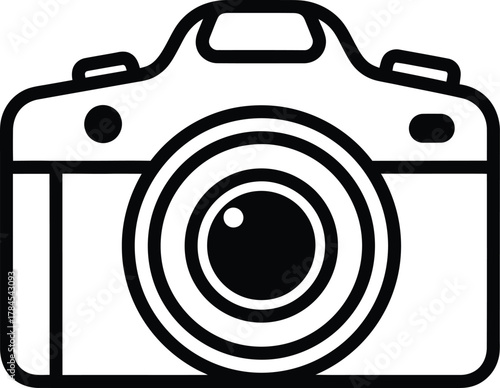 Camera icon photography equipment digital slr lens vector illustration eps silhouette