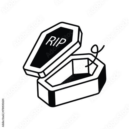 Coffin icon clean and modern vector illustration