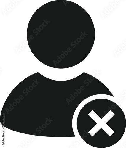 Remove user account delete profile icon cancel membership black vector eps silhouette