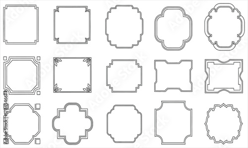 Collection of decorative square and rectangular frames with ornate borders