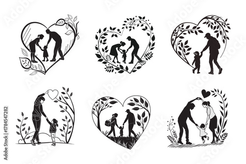 Parent and Child & Heart Hands Plotter Svg