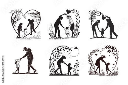 Parent and Child & Heart Hands Plotter Svg