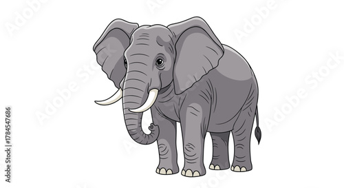 An iconic large mammal known for its trunk tusks and large ears on the savanna.