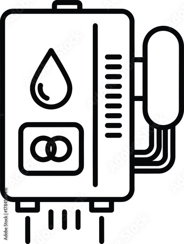 Water heater tankless icon vector illustration plumbing heating system eps silhouette
