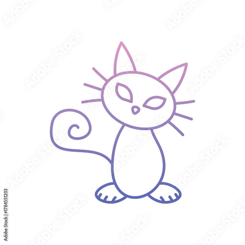Black Cat icon clean and modern vector illustration