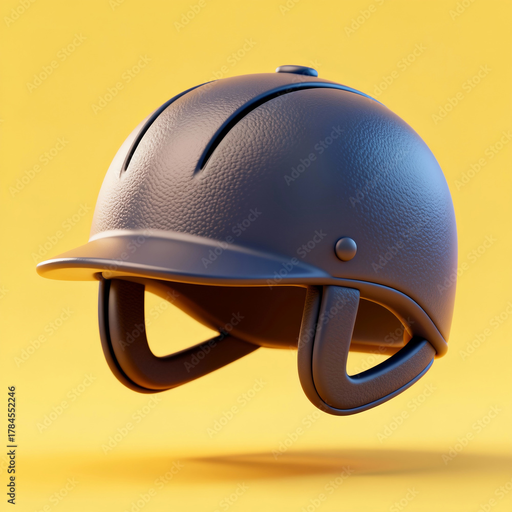 Fototapeta premium Equestrian helmet on yellow background