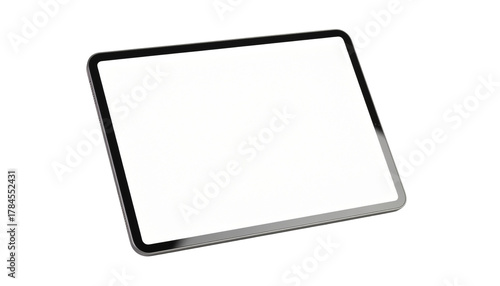 Realistic tablet mockup with blank screen, isolated on white background