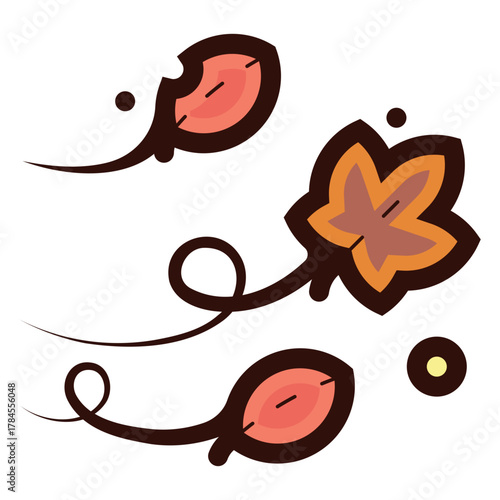 flying leaves icon illustration