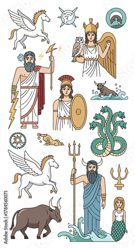 Ancient Greek Gods and Mythological Creatures.