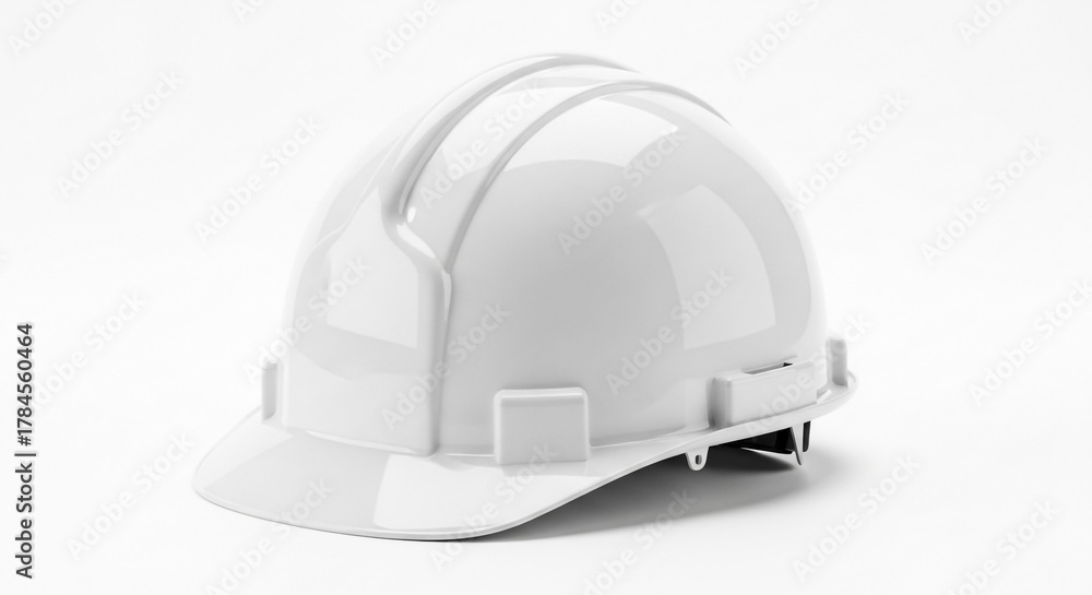 Fototapeta premium White hard hat safety helmet construction protective gear head protection