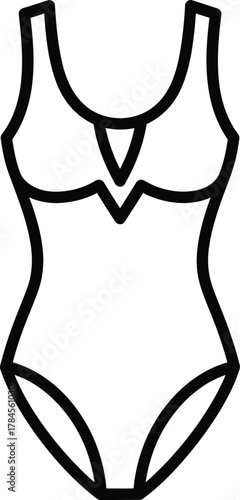 Find the best women's swimsuit one piece bathing suit outline vector eps silhouette