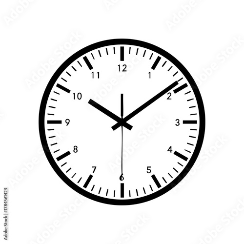 Simple wall clock showing time with clean modern design, representing time management, punctuality, and daily schedule concepts.