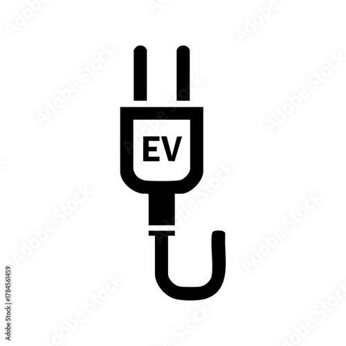 Electric vehicle charging plug symbol representing eco-friendly transportation, sustainable mobility, and modern energy technology.