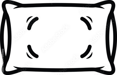 Isolated vector illustration of a pillow for sleeping and decoration eps silhouette