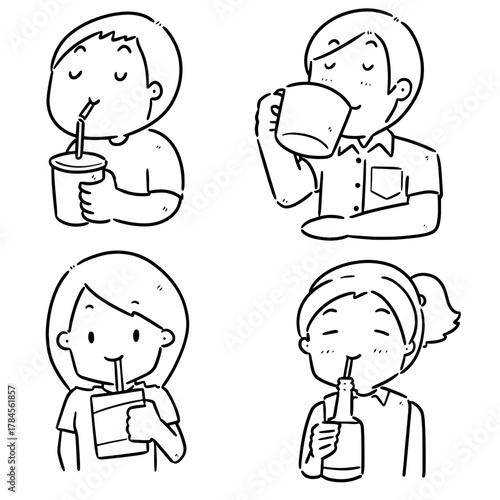 vector set of people drinking