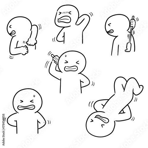 vector set of people scratching back