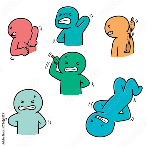 vector set of people scratching back