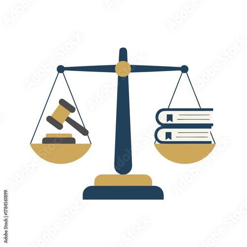 Lawyer Explaining Contract To Client Using Scales Of Justice And Books In Modern Flat Illustration Clean Tones Modern Flat Palette