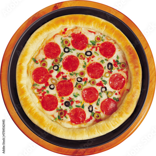 pizza isolated on white background，Celebrating Thanksgiving, turkey，PNG