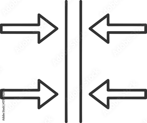 Compression force diagram vector illustration pressure converging arrows eps silhouette
