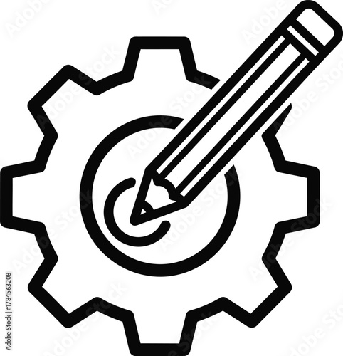 Edit settings icon vector illustration change gear pencil customize eps silhouette