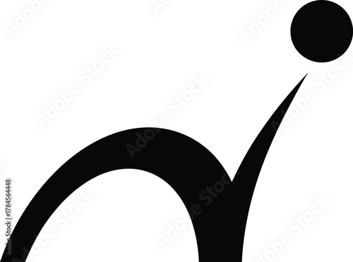 Ball bouncing vector graphic simple icon motion upward movement design eps silhouette