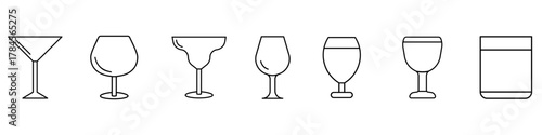Glasses icon vector set. wineglass illustration sign collection. alcohol symbol. Bar logo.