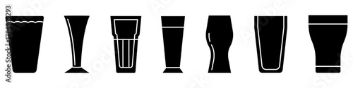 Beer glass icon vector set. Beer illustration sign collection. alcohol symbol. Beer logo.