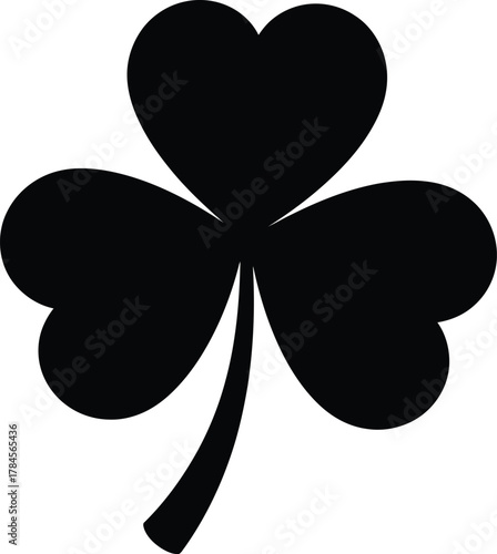 Shamrock st patrick's day irish clover luck vector illustration icon eps silhouette