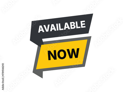 Bright yellow background with available now text