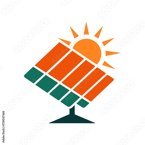 solar panel with sun