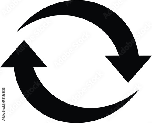 Refresh reload sync rotation arrows icon vector illustration concept eps silhouette